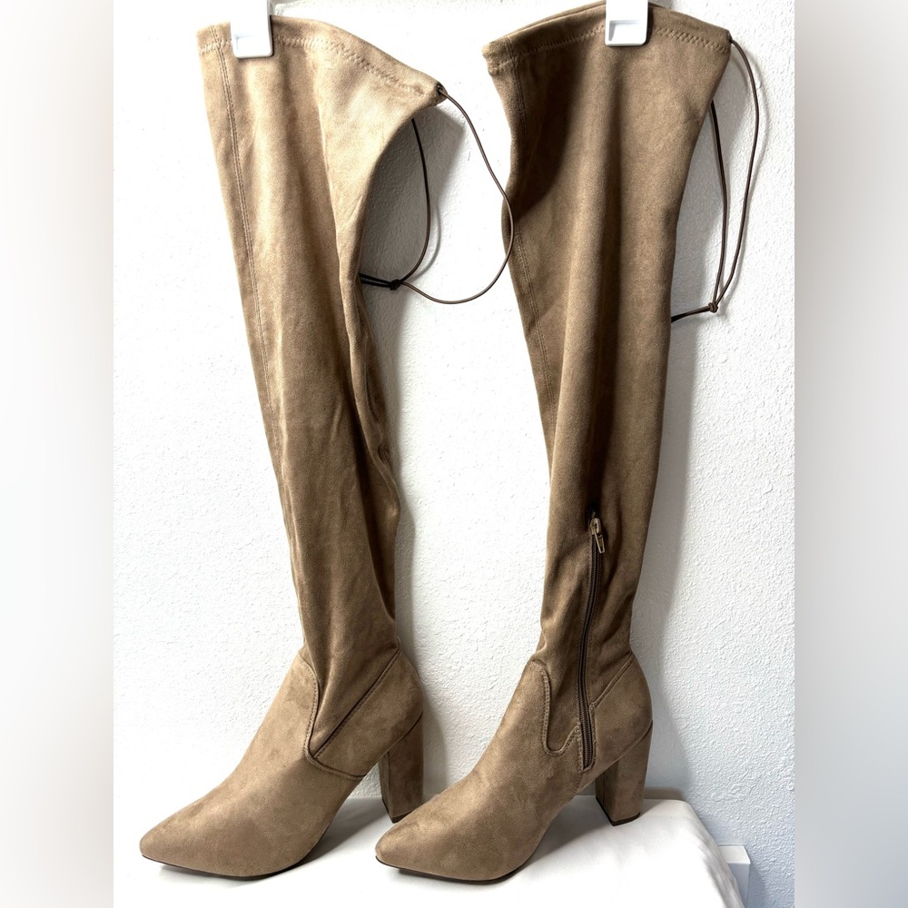 Over the knee tan boots size 9